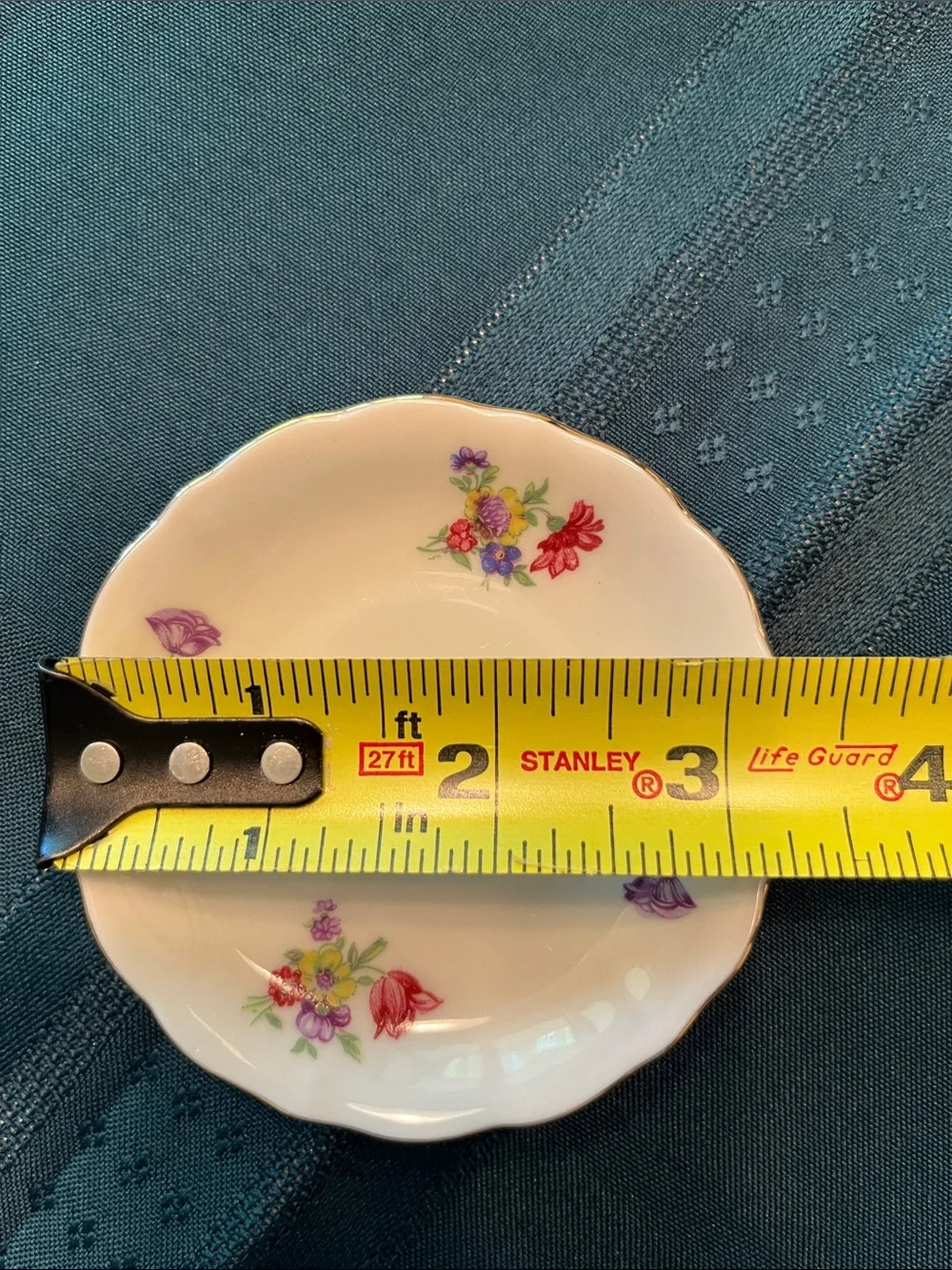 Vintage Butter Pats 6 Flowers Porcelain Gold Gilt Rim Bareuther German Mini